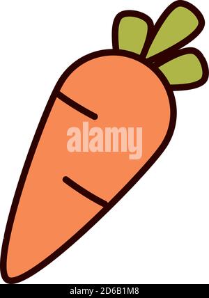 carrot vegetable fresh nature vector illustration line fill icon Stock Vector