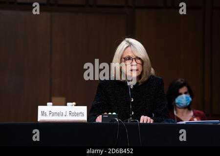 Pamela J. Roberts, an American Bar Association representative, speaks during the fourth day of the confirmation hearing for Judge Amy Coney Barrett, President Donald Trump's Nominee for Supreme Court, in Hart Senate Office Building in Washington DC, on October 15th, 2020. Credit: Anna Moneymaker/Pool via CNP /MediaPunch Stock Photo