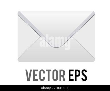 The isolated vector back of white envelope icon, as used to send letter or card in post mail Stock Vector