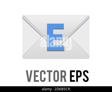 The isolated vector back of white envelope imprinted with a capital letter E, for electronic Stock Vector