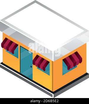 store facade building commerce vector illustration isometric Stock Vector