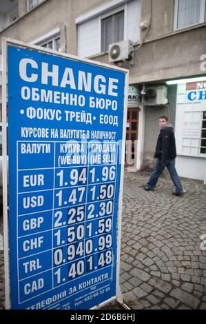Bureau de change, foreign exchange Stock Photo
