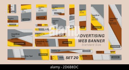 Vector set bundle advertising web banners standard size . geometric background illustration design Stock Vector