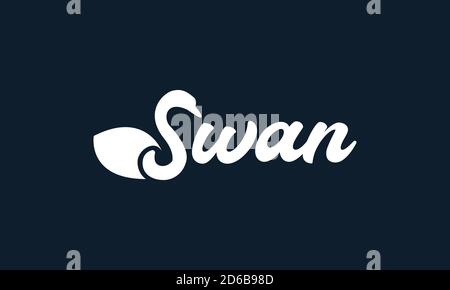 lettering Swan with S logotype vector illustration design Stock Vector