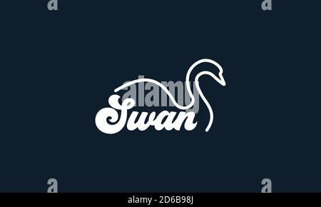 lettering Swan with goose line logotype logo vector illustration design Stock Vector