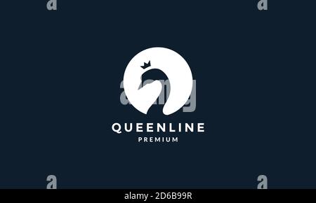 bird swan or goose circle crown logo vector illustration design Stock Vector