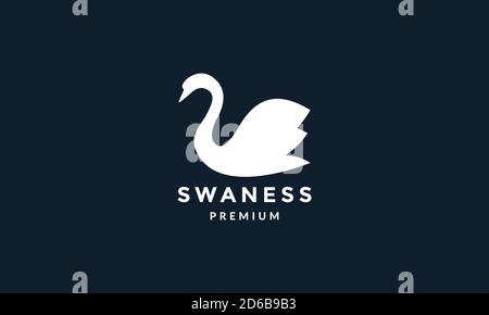 bird swan or goose clean silhouette logo vector illustration design Stock Vector