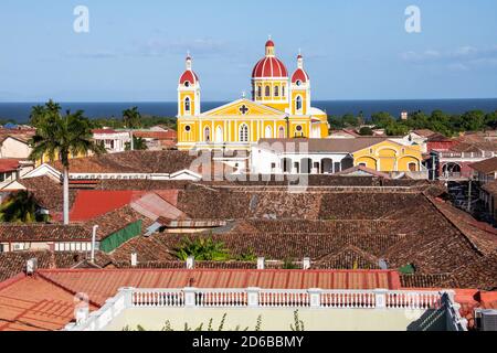 Cathedral of Granada, Iglesia Catedral Inmaculada Concepción de María, Granada, Nicaragua Stock Photo