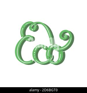Eco brush lettering. Green ecological inscription with decoration. Stylish quote for modern life. Save the planet. Eco friendly calligraphy for cards, Stock Vector