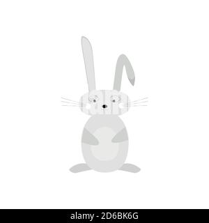 cute winter rabbit. Vector illustration. Winter holidays, baby shower, birthday, children s party Stock Vector