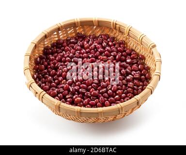 azuki beans on white background Stock Photo