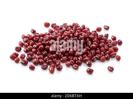 azuki beans on white background Stock Photo