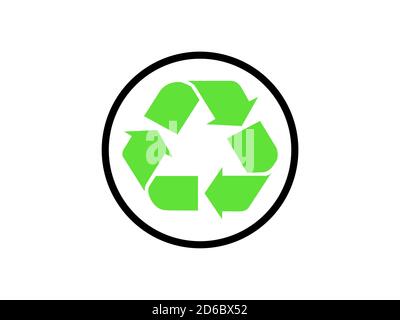 Recycling Icon Isolated on White Background Stock Photo