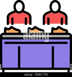 shoe conveyor control workers color icon vector illustration Stock ...