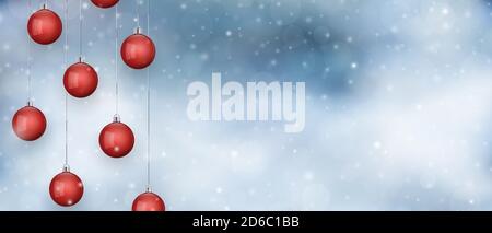 Christmas background with snowy sky. Stock Vector