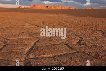 Scenic panoramic view of Kalut desert, Iran. Desert landscape in Kalut, Iran, Persia Stock Photo