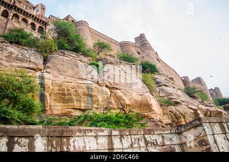 Mehrangarh or Mehran Fort, located in Jodhpur, Rajasthan, is one of the largest forts in India. Stock Photo