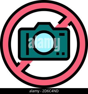 no photo crossed out sign color icon vector illustration Stock Vector