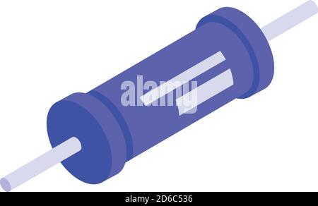 Bipolar capacitor icon, isometric style Stock Vector