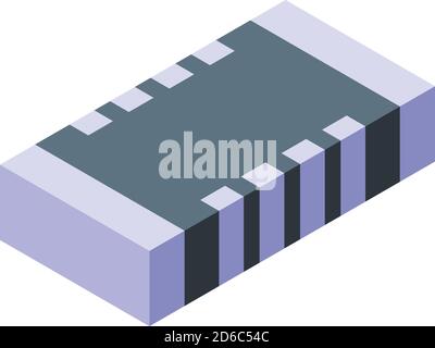 Transistor capacitor icon, isometric style Stock Vector