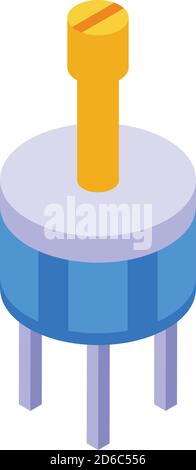 Resistor capacitor icon, isometric style Stock Vector