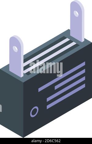 Energy capacitor icon, isometric style Stock Vector