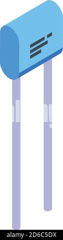 Technology capacitor icon, isometric style Stock Vector