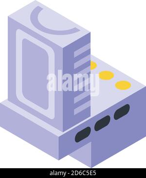 Component capacitor icon, isometric style Stock Vector