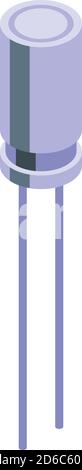Tech capacitor icon, isometric style Stock Vector