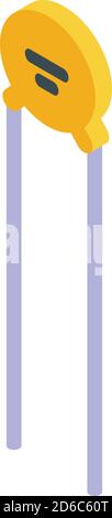 Power capacitor icon, isometric style Stock Vector