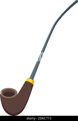 Long smoking pipe icon, isometric style Stock Vector