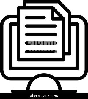 Web doc subscription icon, outline style Stock Vector