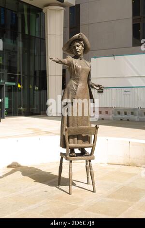 The Emmeline Pankhurst Statue in Manchester in the sunshine Stock Photo