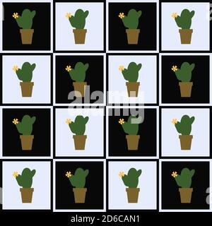 Cactus Seamless pattern. Vector illustration. Print on paper, fabric, ceramic Stock Vector