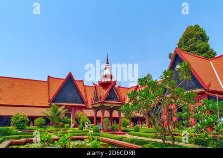 Exterior of the National Museum. Royal Palace exterior in Phnom Penh, Cambodia Stock Photo