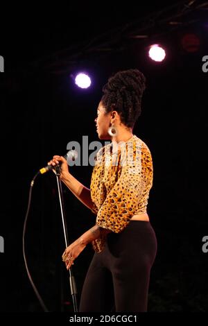 Nikki Hill in live concert, Festival of Thau, Montbazin, Occitanie France Stock Photo