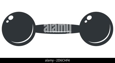 Black dumbbell Isolated on white background. Sport equipment in flat style. Stock Vector