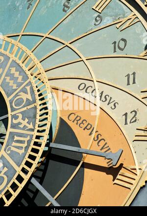 Detail of astronomical clock in Prague, Czech republic Stock Photo