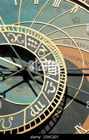 Detail of astronomical clock in Prague, Czech republic Stock Photo