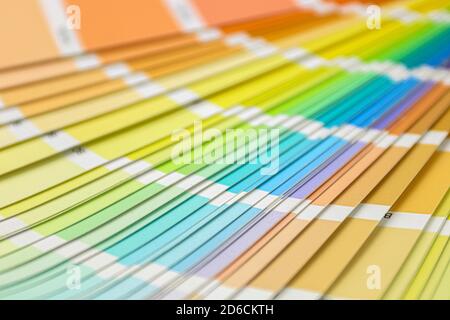 Color swatches book. Rainbow sample colors catalog. Color guide for design Stock Photo