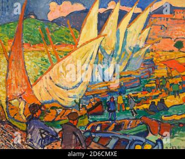 Fishing Boats, Collioure, Andre Derain 1905,Metropolitan Museum of Art, Manhattan, New York City, USA, North America Stock Photo