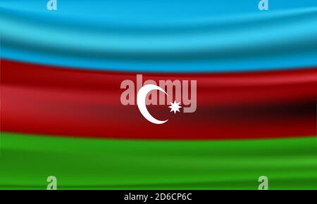 Karabakh Azerbaijan Map width Azerbaijan Flag. Karabakh is Azerbaijan. Stock Vector