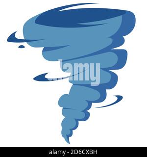 Tornado in cartoon style. Hurricane isolated on white background. Stock Vector