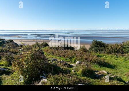 View of Morecambe Bay from Jenny Brown's Point, Silverdale, Carnforth, Lancashire, UK. Stock Photo