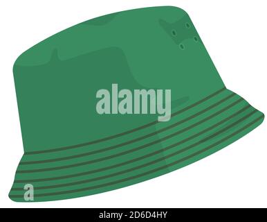 Green men's hat. Summer headdress in cartoon style. Stock Vector