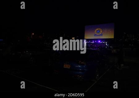 Astoria, NY, USA. 15th Oct, 2020. in attendance for PURPLE RAIN Theatrical Performance at Radial Park Drive-In Movie Theater, Halletts Point Play, Astoria, NY October 15, 2020. Credit: Eli Winston/Everett Collection/Alamy Live News Stock Photo