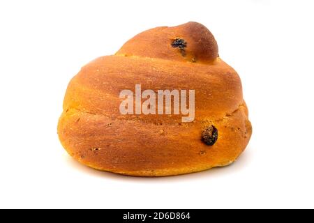 Brioche with raisins and anise on a white background Stock Photo