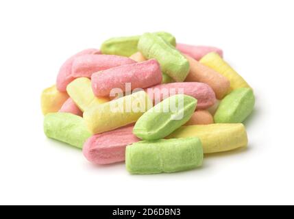 Pile of traditional oriental  caramel candy parvarda isolated on white Stock Photo