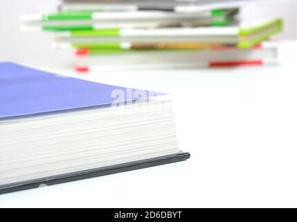 Closeup up view of isolated books in a library Stock Photo
