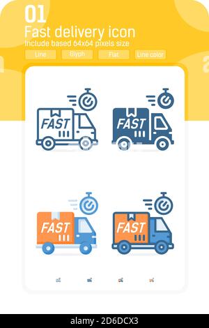 fast delivery premiun icon with multiple style isolated on white background. Vector illustration sign symbol icon design for websites, mobile apps Stock Vector